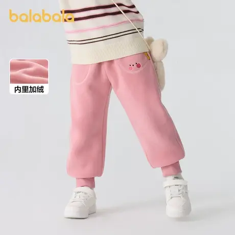 巴拉巴拉长裤男女幼童冬装新款宝宝时尚摇粒绒保暖卫裤束脚休闲裤图片