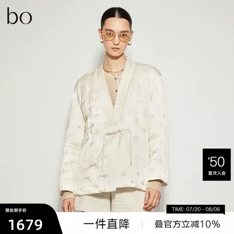 【播奥莱】播商场同款黑标系列秋新V领新中式羽绒服BDR3RD2138商品大图