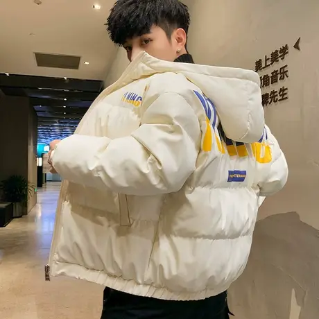 羽绒服男2023年新款青少年冬季短款外套学生连帽加厚保暖潮牌棉衣商品大图