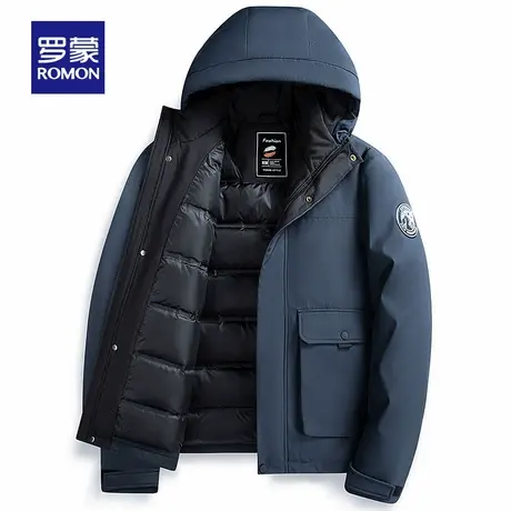 【羽绒服反季清仓】罗蒙男士羽绒服冬季厚款防寒短款连帽保暖外套图片