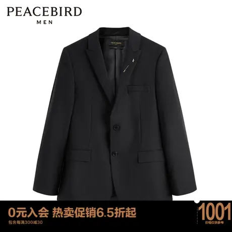 太平鸟男装 黑色西服男2022年秋季新款西装B1BAC3X03图片