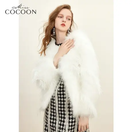 missCOCOON禽鸟羽毛皮草2023冬装新款女装仙气飘飘气质皮草外套女图片