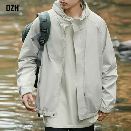 男士休闲外套男春秋季户外冲锋衣2023新款潮牌高级感痞帅工装夹克商品大图