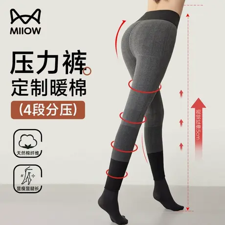 猫人压力裤女2025秋冬加绒加厚保暖打底裤高腰收腹提臀显瘦连裤袜商品大图