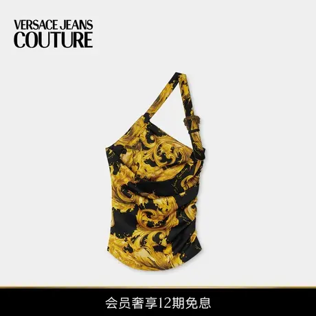 【新品】VERSACE JEANS COUTURE 女士印花垂褶单肩上衣图片