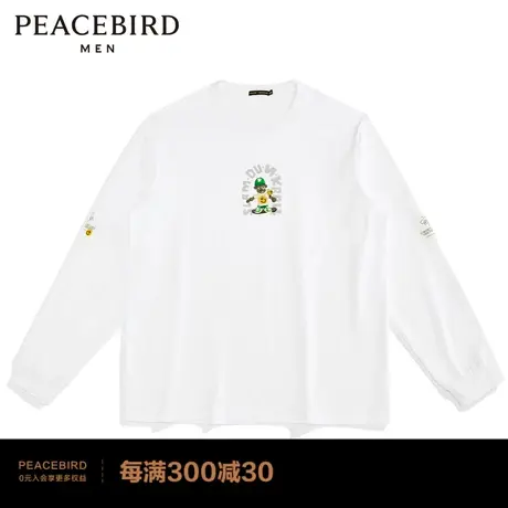 太平鸟男装 2022时尚印花长袖休闲T恤B1DCC1254图片
