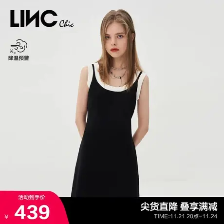 LINCCHIC金羽杰连衣裙新款针织背心连衣裙吊带连衣裙女S231SD165Y图片