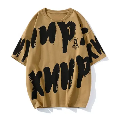 2023夏季半袖圆领纯棉宽松潮流打底衫男士上衣服短袖t恤男装潮牌商品大图