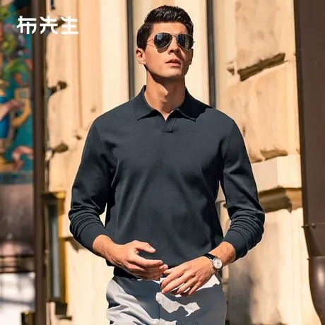 MrBu布先生轻商务翻领羊毛毛衣秋冬轻薄保暖纯色男装BT12219图片