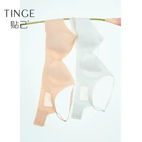 TINGE冰丝凉感水晶杯文胸兔耳朵杯垫抗菌内衣女夏季大胸显小抹胸商品大图
