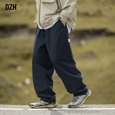 男士藏青色工装裤子男宽松直筒休闲男裤秋款2024新款登山裤冲锋裤商品大图