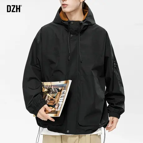男士连帽冲锋衣男款秋季休闲外套潮高级感男装2024新款登山服百搭商品大图