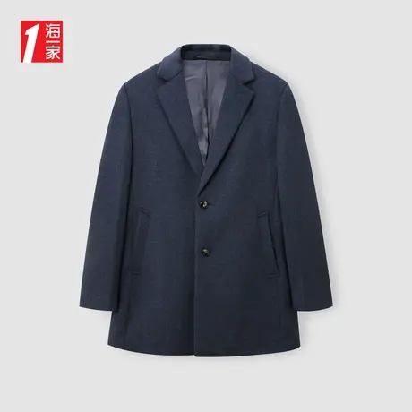 海一家时尚有型西装领外套2023冬季新款商务休闲青年男士大衣图片