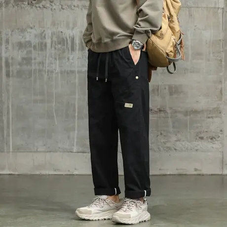 束脚工装裤百搭宽松束脚裤潮流直筒透气裤子男款秋季休闲裤潮流男商品大图