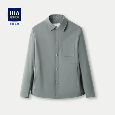 HLA/海澜之家国民臻品清新夹克24春夏新款挺括休闲翻领防风外套男商品大图