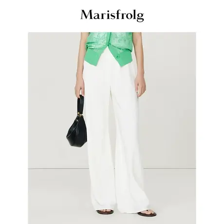 【商场同款】玛丝菲尔休闲裤夏季新款三醋酸职业通勤直筒阔腿裤图片