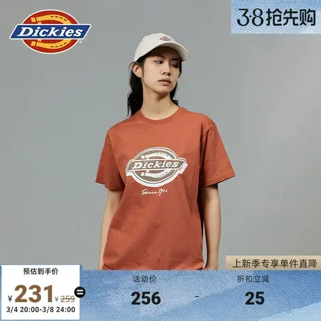 Dickies 24春夏新款常规版型休闲大logo男女同款圆领短袖T恤内搭图片