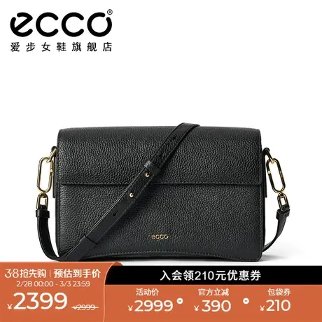 ECCO爱步斜挎包女 新款真皮单肩包时尚通勤包 大号方包9107776商品大图