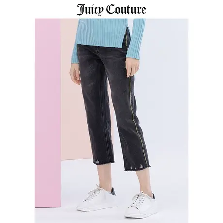 Juicy Couture橘滋美式夏季新款修身牛仔长裤微喇九分复古长裤商品大图