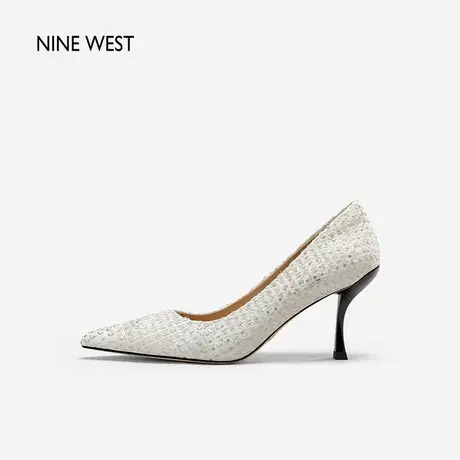 Nine West/玖熙高跟鞋2023年新款马毛皮尖头时髦浅口细跟复古单鞋商品大图
