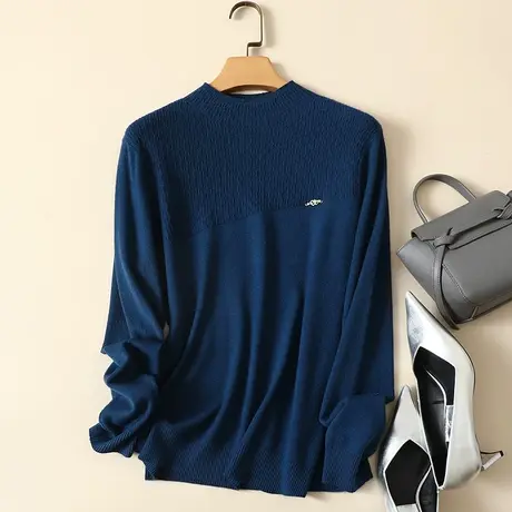 清仓！半高领毛衣套头打底衫女秋冬2022年新款内搭宽松百搭洋气商品大图