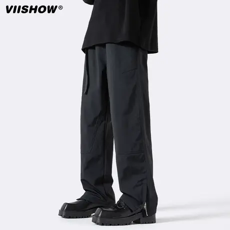 VIISHOW男士小众牛仔裤潮牌美式直筒休闲男生裤子潮流复古工装裤商品大图