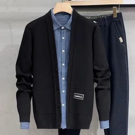 2023春秋新日系毛衣外套男士针织开衫韩版潮流帅气百搭线衫男上衣商品大图