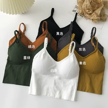 卡卡u型美背内衣吊带背心女内搭春夏外穿打底衫网红爆款胸垫上衣图片