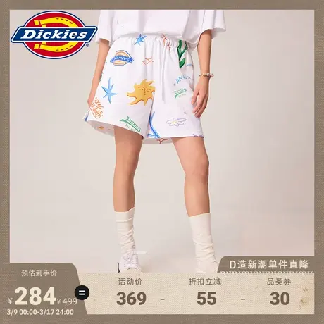 Dickies 春夏重磅汗布涂鸦满身印工装卫裤短裤宽松运动裤商品大图