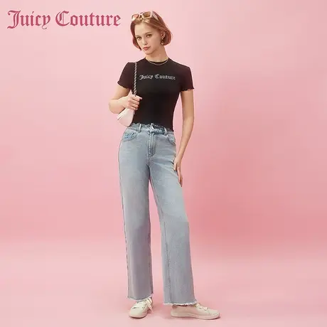 Juicy Couture橘滋春夏新款牛仔裤长裤直筒裤通勤百搭显瘦修身女商品大图
