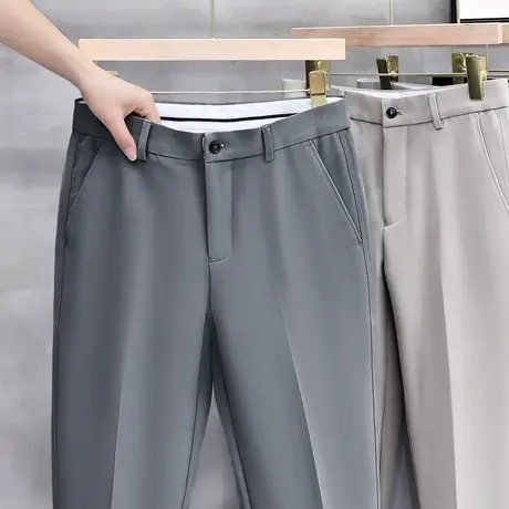 西裤男商务正装轻奢垂感修身长裤子男士直筒休闲裤男春秋2023新款商品大图