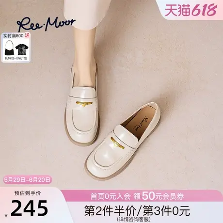 REEMOOR睿慕2025春季新款英伦风小皮鞋圆头乐福鞋学院风一脚蹬女图片