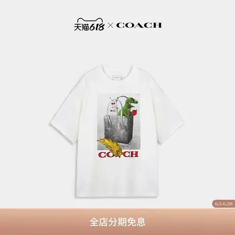 COACH/蔻驰男女同款拼贴画图案休闲T恤上衣棉质舒适商品大图