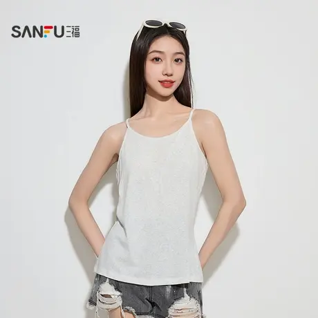 三福女秋季宽松美背背心 时尚正反两穿舒适透气吊带上衣504742商品大图