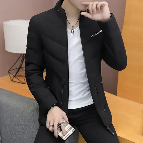 棉衣男士冬季外套2023新款羽绒棉服韩版潮流修身帅气立领夹克棉袄商品大图