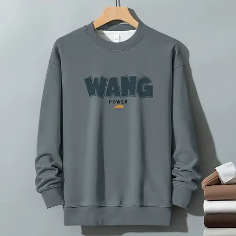 350g重磅卫衣男秋冬款保暖长袖t恤摇粒绒加厚保暖圆领套头上衣服商品大图