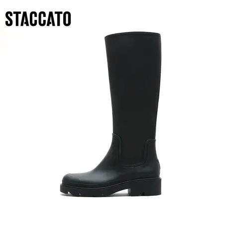 思加图新款厚底骑士靴长靴雨靴女靴子EEY17DG2C商品大图