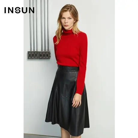 INSUN恩裳冬季羊绒百搭内搭毛针织衫图片