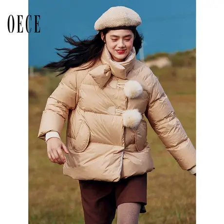 Oece秋冬新款女装减龄短款羽绒服小个子羽绒衣外套图片