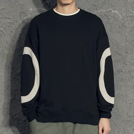 撞色拼接宽松卫衣男春季潮ins港风男士外套2021新款潮流春秋款商品大图