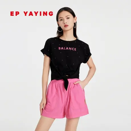 [冰感棉]EP雅莹女装 甜辣小上衣蝴蝶结短袖T恤 2023新款5307A图片