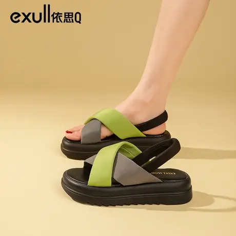 依思q厚底凉鞋女2024新款夏季凉拖女外穿女款今年新款沙滩鞋拖鞋商品大图