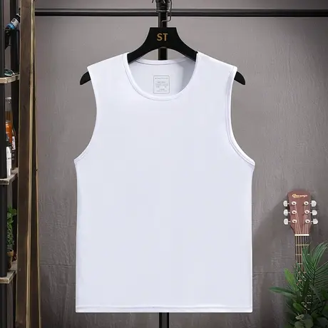 无袖t恤男潮夏季潮牌宽松纯色坎肩男装运动健身篮球大码背心男款商品大图
