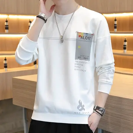 青少年潮流帅气长袖t恤男初中高中学生卫衣上衣服春季体恤打底衫商品大图