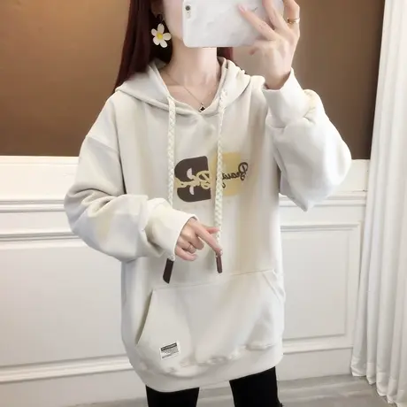 连帽卫衣女2023新款爆款时尚百搭宽松高级感超好看上衣外穿秋冬款图片