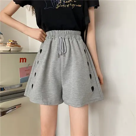 运动短裤女夏季薄款宽松韩版高腰直筒显瘦休闲小个子阔腿裤潮ins商品大图