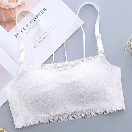 抹胸文胸白色小胸加厚聚拢美背收副乳裹胸式薄款无钢圈防走光内衣图片