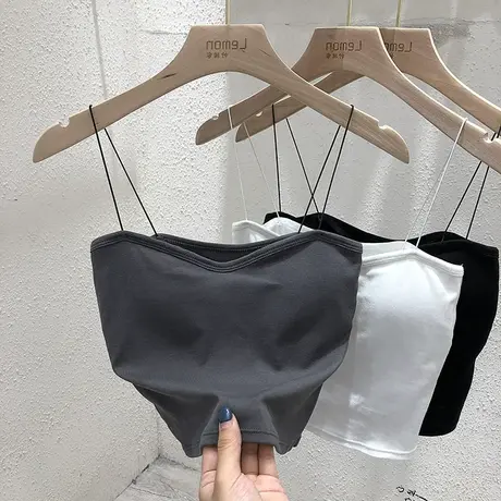 内搭吊带小背心春夏打底衫女外穿白色网红美背带胸垫裹胸抹胸上衣商品大图