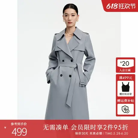 衣香丽影抗皱免烫风衣女中长款2024年秋装新款气质流行英伦风外套图片