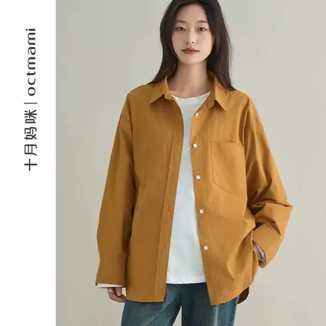 十月妈咪孕妇衬衫2025新款春季外穿怀孕宽松后背小对折上衣春装图片